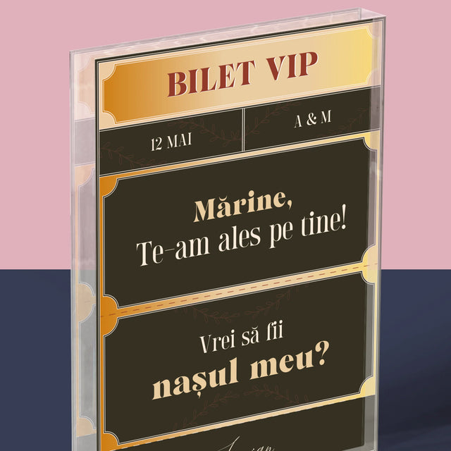 Numele Și Semnătura: Bilete Vip Naș - Bloc Acrilic