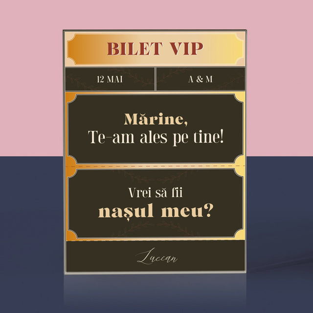 Numele Și Semnătura: Bilete Vip Naș - Bloc Acrilic
