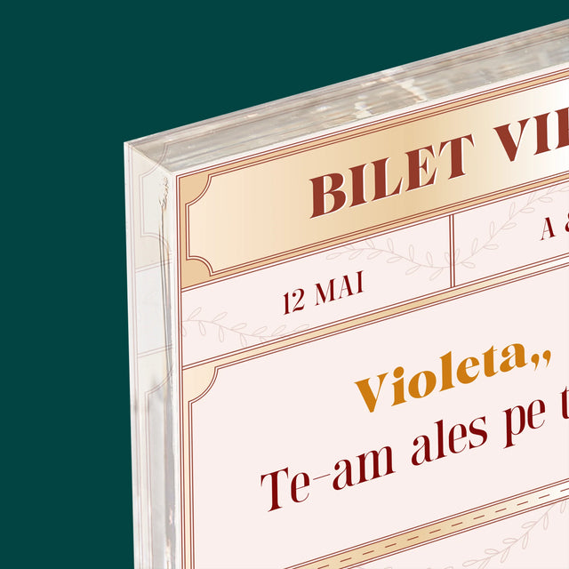 Numele Și Semnătura: Bilete Vip Nașă - Bloc Acrilic