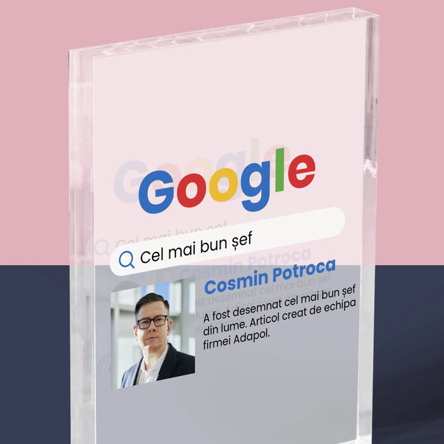 Fotografie Si Semnătură: Cel Mai Bun Șef - Rezultat Google - Bloc Acrilic