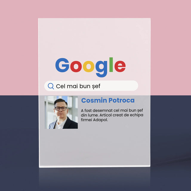 Fotografie Si Semnătură: Cel Mai Bun Șef - Rezultat Google - Bloc Acrilic