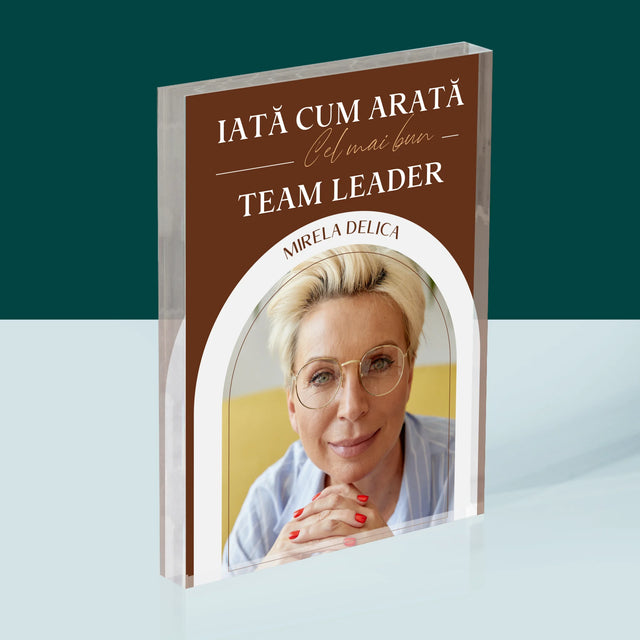 Fotografie Si Semnătură: Cel Mai Bun Lider De Echipă - Bloc Acrilic