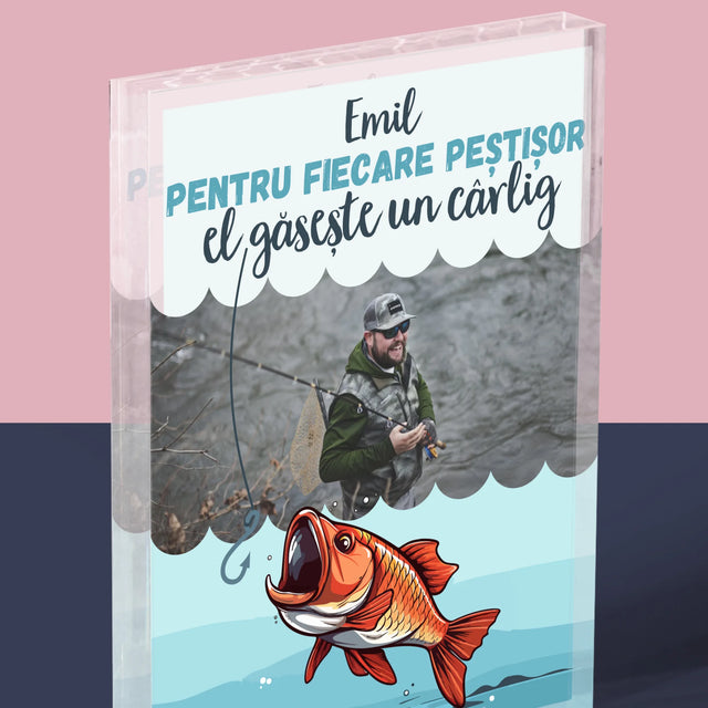 Fotografie Si Semnătură: El Găsește Un Cârlig - Bloc Acrilic