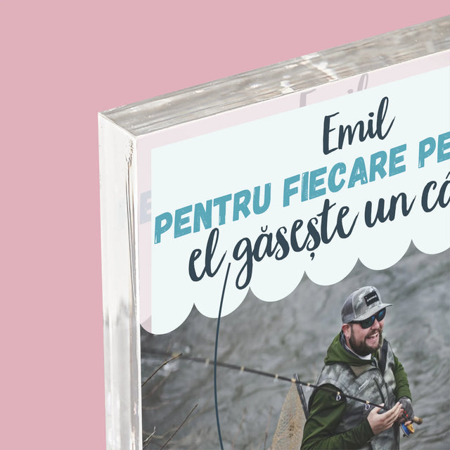 Fotografie Si Semnătură: El Găsește Un Cârlig - Bloc Acrilic