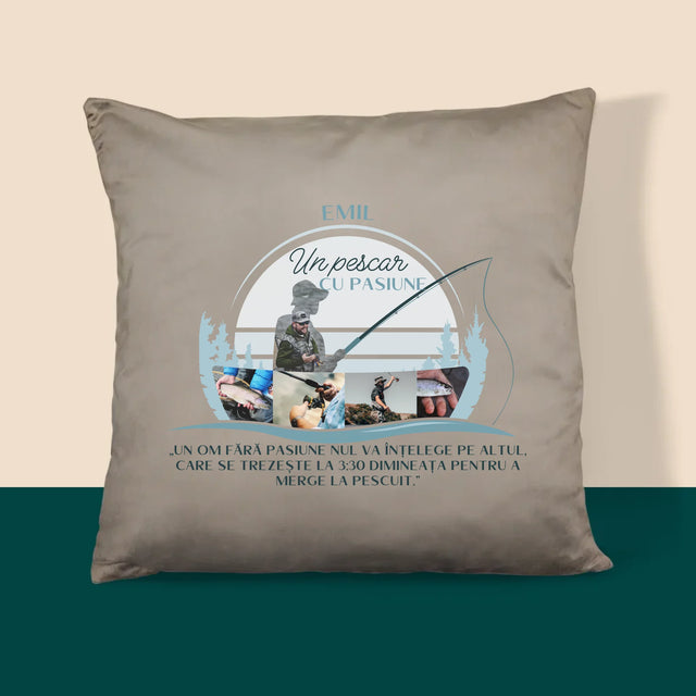 Formă Din Fotografii: Un Pescar Cu Pasiune - Pernă (Cu Fotografie)
