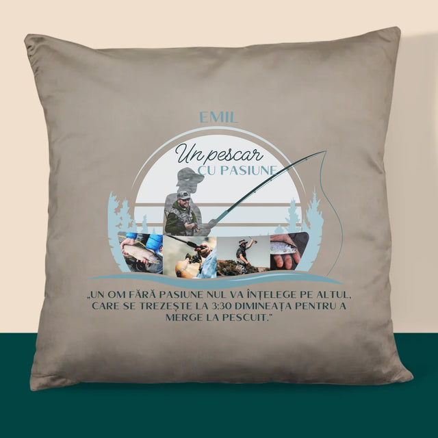 Formă Din Fotografii: Un Pescar Cu Pasiune - Pernă (Cu Fotografie)