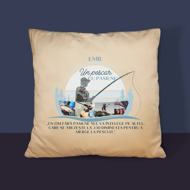 Formă Din Fotografii: Un Pescar Cu Pasiune - Pernă (Cu Fotografie)