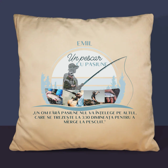 Formă Din Fotografii: Un Pescar Cu Pasiune - Pernă (Cu Fotografie)