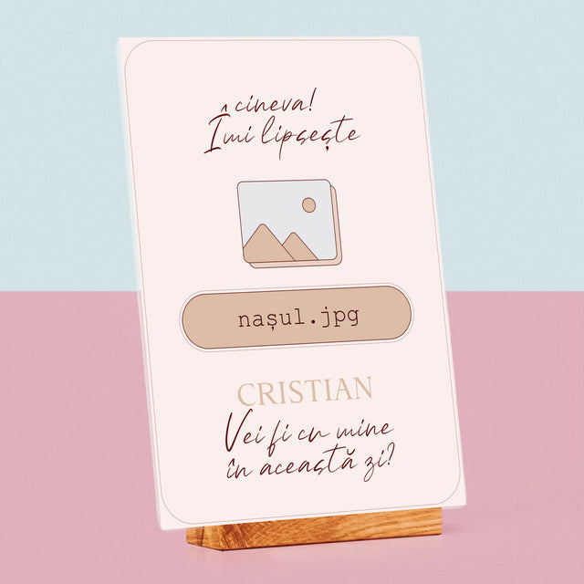 Numele Și Semnătura: Îmi Lipsește Cineva ... Nașul - Imprimare Pe Sticlă Acrilică (Verticală)