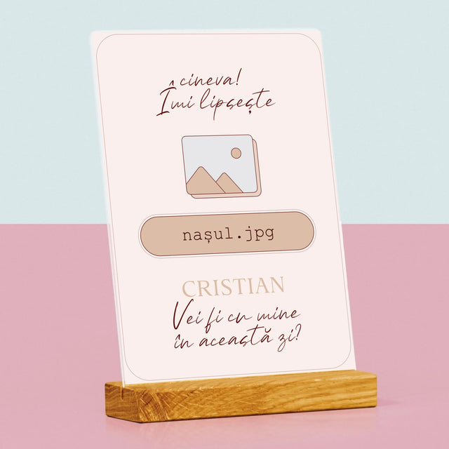 Numele Și Semnătura: Îmi Lipsește Cineva ... Nașul - Imprimare Pe Sticlă Acrilică (Verticală)