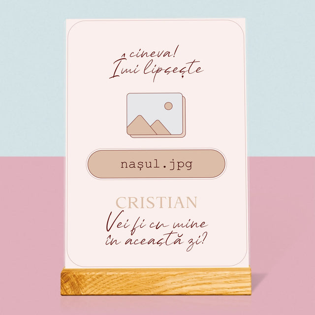 Numele Și Semnătura: Îmi Lipsește Cineva ... Nașul - Imprimare Pe Sticlă Acrilică (Verticală)