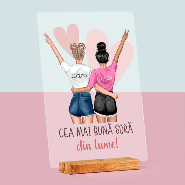 Creator De Personaj: Cea Mai Bună Soră Din Lume - Imprimare Pe Sticlă Acrilică (Verticală)