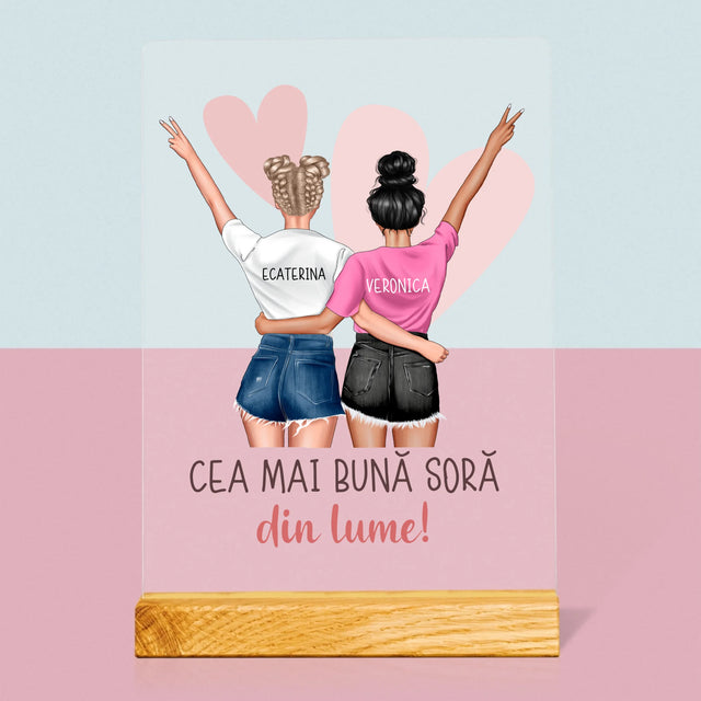 Creator De Personaj: Cea Mai Bună Soră Din Lume - Imprimare Pe Sticlă Acrilică (Verticală)