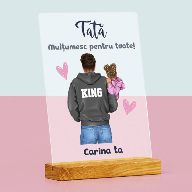 Creator De Personaj: Tată Cu Copil - Imprimare Pe Sticlă Acrilică (Verticală)