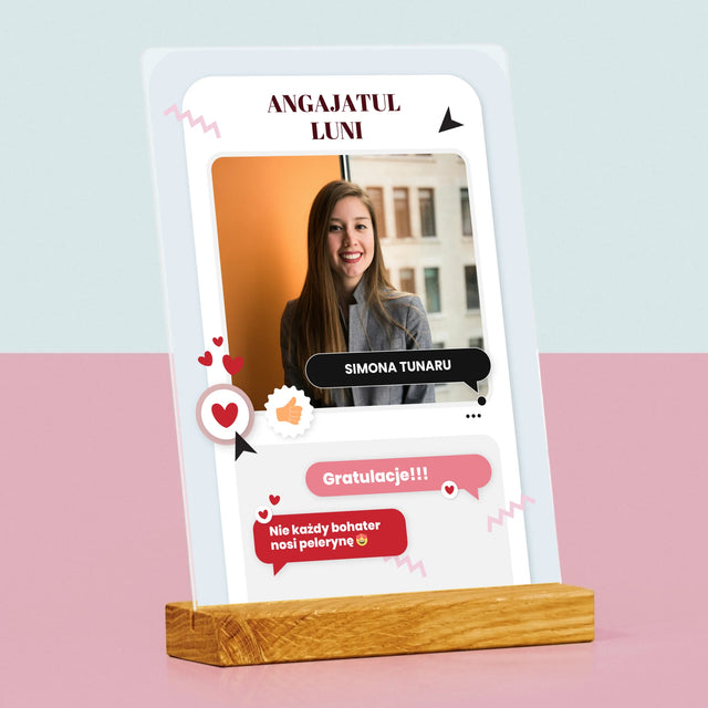 Fotografie Si Semnătură: Angajatul Lunii - Imprimare Pe Sticlă Acrilică (Verticală)