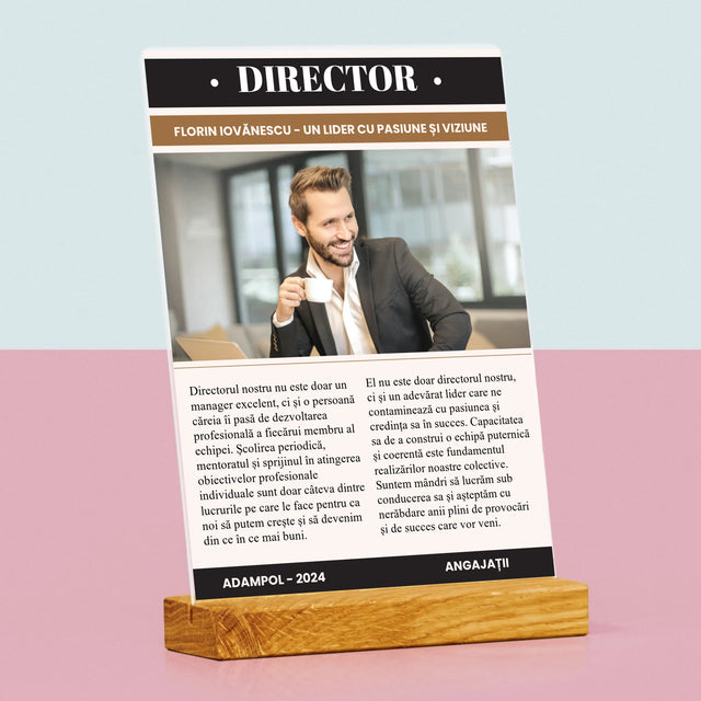 Copertă Derevistă: Director - Imprimare Pe Sticlă Acrilică (Verticală)
