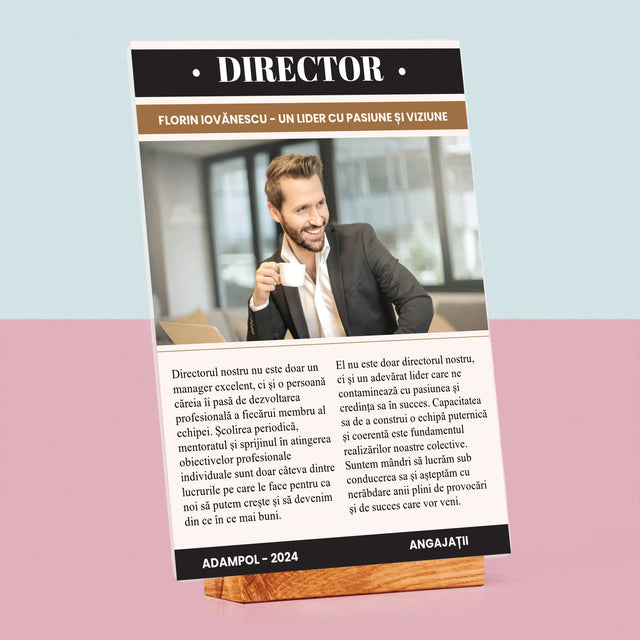 Copertă Derevistă: Director - Imprimare Pe Sticlă Acrilică (Verticală)