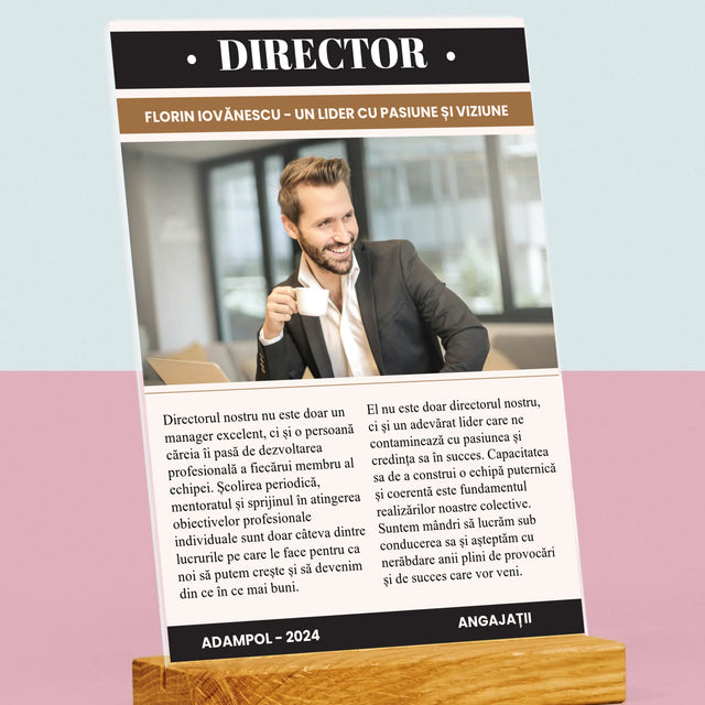 Copertă Derevistă: Director - Imprimare Pe Sticlă Acrilică (Verticală)