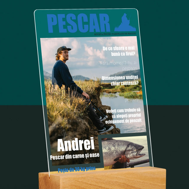 Copertă Derevistă: Pescar - Imprimare Pe Sticlă Acrilică (Verticală)