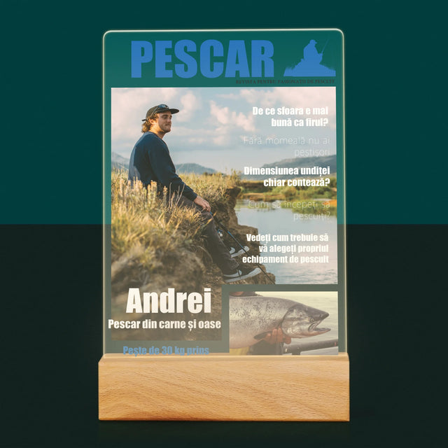Copertă Derevistă: Pescar - Imprimare Pe Sticlă Acrilică (Verticală)