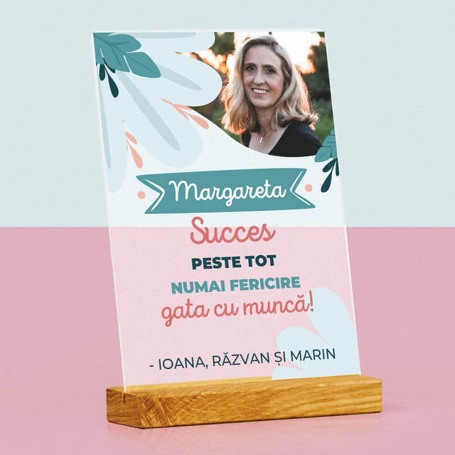 Fotografie Si Semnătură: Succese - Acum Nu Mai Ești La Muncă - Imprimare Pe Sticlă Acrilică (Verticală)