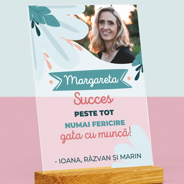 Fotografie Si Semnătură: Succese - Acum Nu Mai Ești La Muncă - Imprimare Pe Sticlă Acrilică (Verticală)