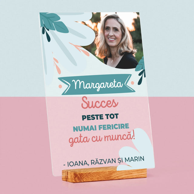 Fotografie Si Semnătură: Succese - Acum Nu Mai Ești La Muncă - Imprimare Pe Sticlă Acrilică (Verticală)