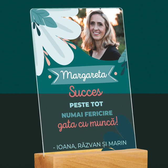 Fotografie Si Semnătură: Succese - Acum Nu Mai Ești La Muncă - Imprimare Pe Sticlă Acrilică (Verticală)