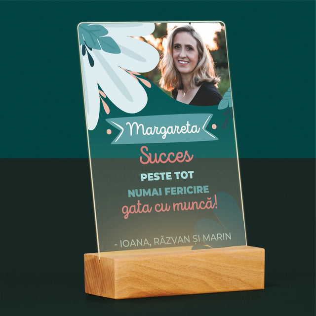 Fotografie Si Semnătură: Succese - Acum Nu Mai Ești La Muncă - Imprimare Pe Sticlă Acrilică (Verticală)