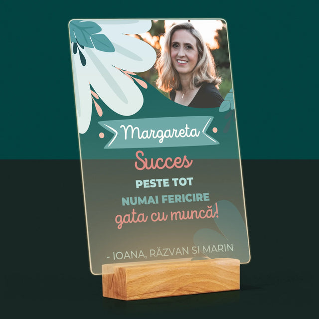 Fotografie Si Semnătură: Succese - Acum Nu Mai Ești La Muncă - Imprimare Pe Sticlă Acrilică (Verticală)