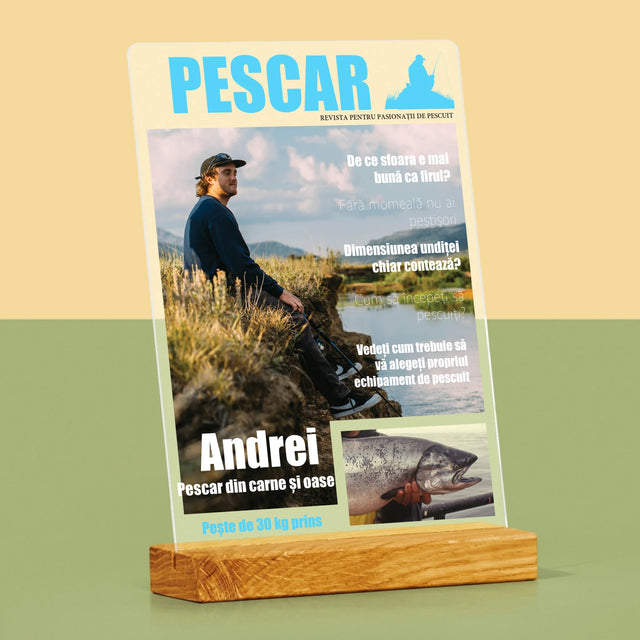Copertă Derevistă: Pescar - Imprimare Pe Sticlă Acrilică (Verticală)