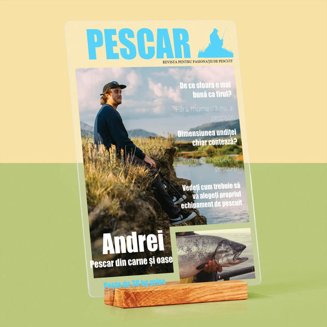Copertă Derevistă: Pescar - Imprimare Pe Sticlă Acrilică (Verticală)