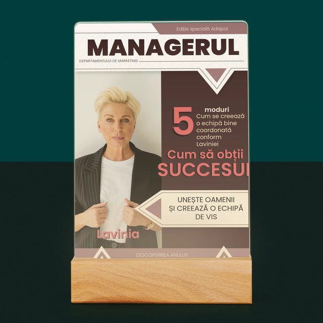 Copertă Derevistă: Managerul - Imprimare Pe Sticlă Acrilică (Verticală)