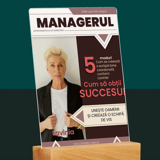 Copertă Derevistă: Managerul - Imprimare Pe Sticlă Acrilică (Verticală)
