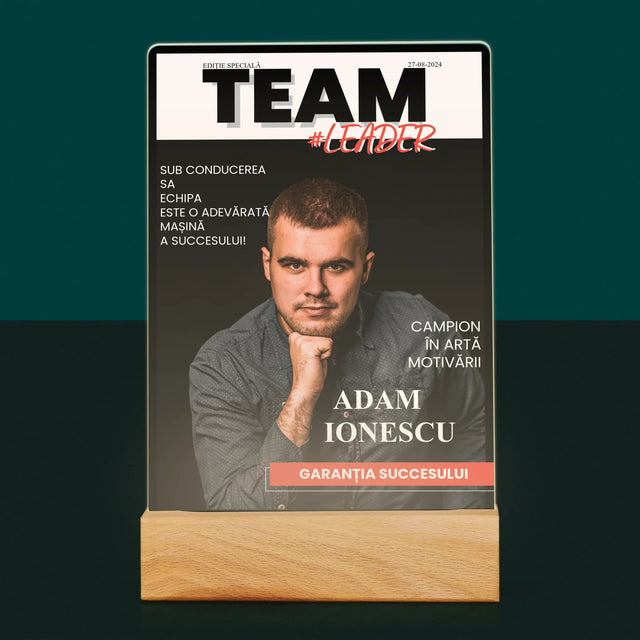 Copertă Derevistă: Team Lider - Imprimare Pe Sticlă Acrilică (Verticală)