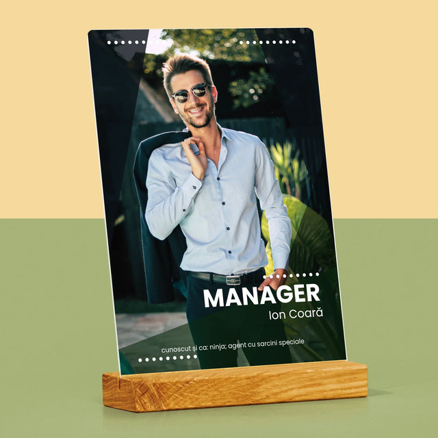 Fotografie Si Semnătură: Manager - Imprimare Pe Sticlă Acrilică (Verticală)