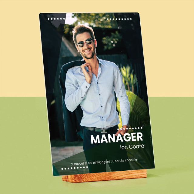 Fotografie Si Semnătură: Manager - Imprimare Pe Sticlă Acrilică (Verticală)