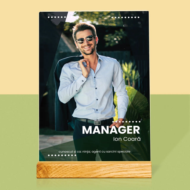 Fotografie Si Semnătură: Manager - Imprimare Pe Sticlă Acrilică (Verticală)