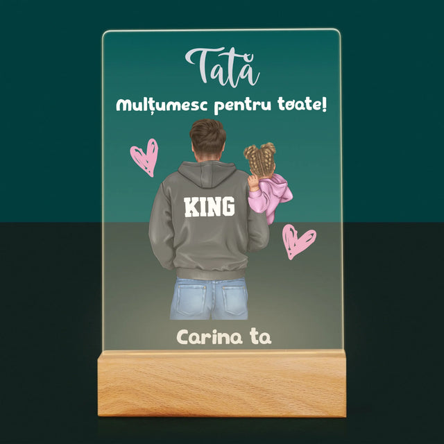 Creator De Personaj: Tată Cu Copil - Imprimare Pe Sticlă Acrilică (Verticală)