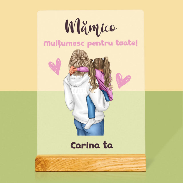 Creator De Personaj: Mama Cu Copilul - Imprimare Pe Sticlă Acrilică (Verticală)