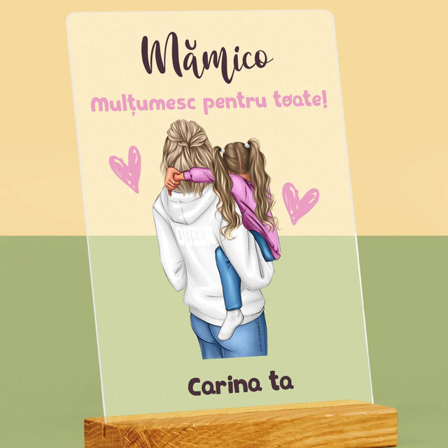 Creator De Personaj: Mama Cu Copilul - Imprimare Pe Sticlă Acrilică (Verticală)