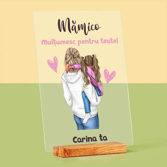 Creator De Personaj: Mama Cu Copilul - Imprimare Pe Sticlă Acrilică (Verticală)