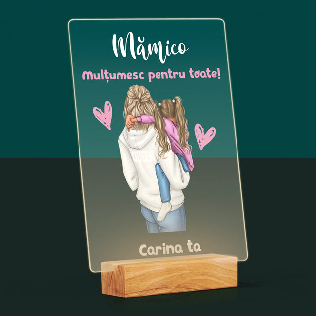 Creator De Personaj: Mama Cu Copilul - Imprimare Pe Sticlă Acrilică (Verticală)