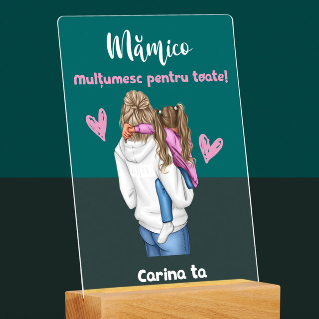 Creator De Personaj: Mama Cu Copilul - Imprimare Pe Sticlă Acrilică (Verticală)