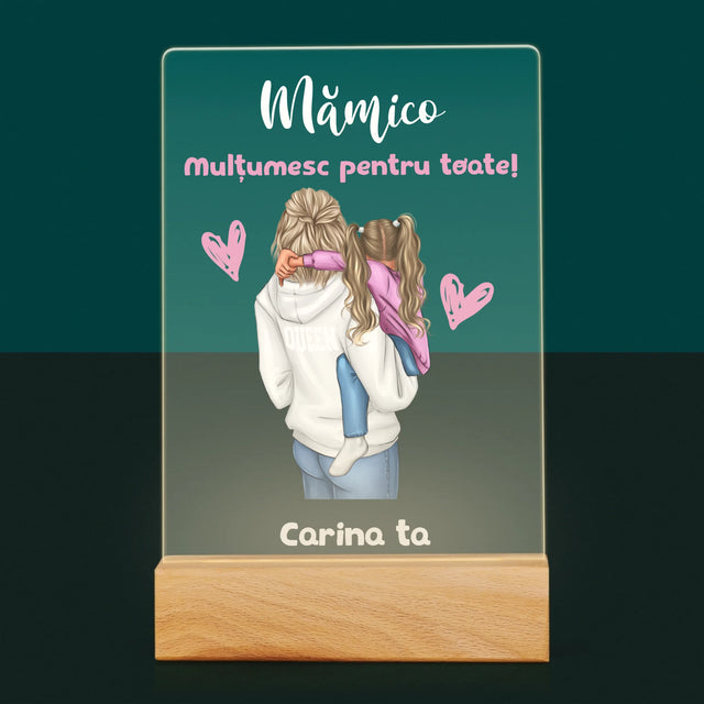 Creator De Personaj: Mama Cu Copilul - Imprimare Pe Sticlă Acrilică (Verticală)