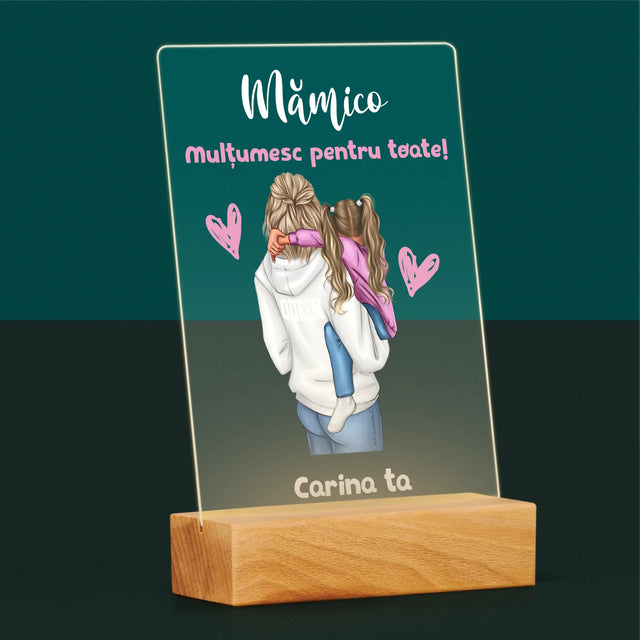 Creator De Personaj: Mama Cu Copilul - Imprimare Pe Sticlă Acrilică (Verticală)