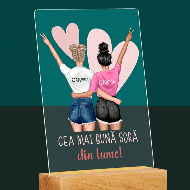 Creator De Personaj: Cea Mai Bună Soră Din Lume - Imprimare Pe Sticlă Acrilică (Verticală)