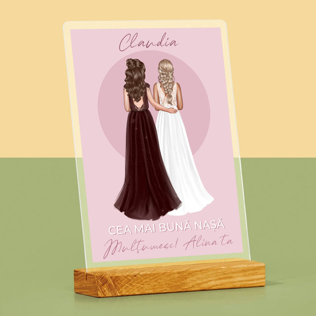 Creator De Personaj: Cea Mai Bună Nașă - Imprimare Pe Sticlă Acrilică (Verticală)
