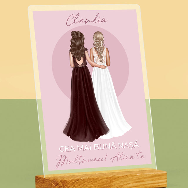 Creator De Personaj: Cea Mai Bună Nașă - Imprimare Pe Sticlă Acrilică (Verticală)