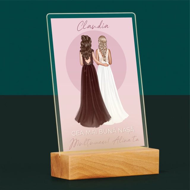 Creator De Personaj: Cea Mai Bună Nașă - Imprimare Pe Sticlă Acrilică (Verticală)